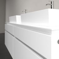 Тумба под 2 умывальника Villeroy & Boch LEGATO (1600х550х500) подвес., 4 ящика, белый B677L0DH