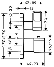 ��������� Axor Urquiola 11733 ���������������� � ��������/������������� ��������, ������� �����,����