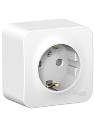 Розетка Systeme Electric BLANCA наружная с заземлением со шторками, 16А, 250В, белый BLNRA011101