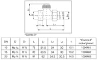������� �������� Oventrop "Combi 3" �� 20, ��������� 3/4", �������������� ������ 1090463