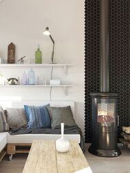 Мозаика керамическая Starmosaic Hexagon small Black Matt (265х278х6) черная IDL4810 (шт.) — изображение 2