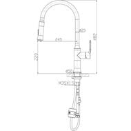 Смеситель для кухни BelBagno BB-LAM38-IN высокий,без д/к,поворотный,выдвижной излив,сатин