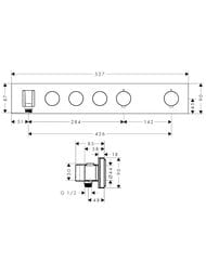 Смеситель Axor ShowerSelect 18356000 для душа, встраиваемый в стену, термостат, 3 потребителя, хром