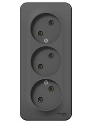 Розетка Systeme Electric BLANCA наруж. 3-я без заземл. изол.пл. 16А 250В антрацит BLNRA000316