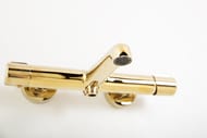 Смеситель для ванны BelBagno UNO-VASM-ORO 130 мм,двухзахватный,фиксированный излив,золото
