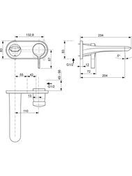 Смеситель для умывальника Ideal Standard MELANGE A5591AA настенный