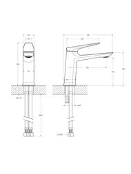Смеситель CEZARES LINER-LS-01-W0 для раковины, однозахватный, фиксир.излив, хром