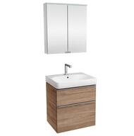 Geberit Smyle Square Тумба с раковиной 60 см, цвет пекан +Зеркальный шкаф, подсветка 529.352.JR.6