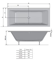 Ванна акриловая RAVAK FORMY 01 SLIM C691300000 1700x750 белая