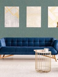 Обои виниловые на флизелине Grandeco Muse MU 1106 (0,53х10,05) ткань, синие (рул.)