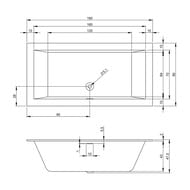 ����� ��������� RIHO RETHING CUBIC 180x90 ��� ������������, �������������, � �������