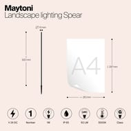 Ландшафтный светильник Maytoni Spear (Спиар) O441FL-L1GF3K, 3000K 1Вт 24В IP 65, графит
