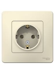 Розетка Systeme Electric BLANCA скрыт.устан. с заземл. без шторок, 16А, 250В, молочный BLNRS001012