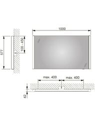 Зеркало Keuco Reflex.2 1000х577х42 подвесное, с подсветкой, белый 14296003000