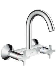Смеситель Hansgrohe Logis M32 для кухни настенный, двухзахватный, поворотный излив, хром 71286000 — миниатюра 1