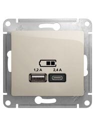 ������� Systeme Electric GLOSSA USB A+�, 5�/2,4�, 2�5�/1,2 �, ��������, �������� GSL000939