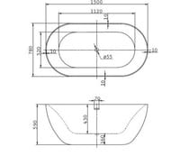 Ванна акриловая BelBagno BB27 (1500х780х590) свободностоящая