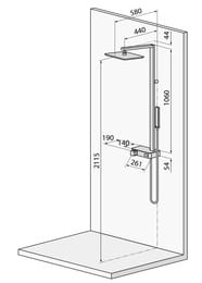 ������� ������� Novellini Flow 261�1114 ��, ���������, ������� � ������ ���, ����/����� FLOWT-A