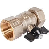 Кран шаровый STOUT 1"ВВ с накидной гайкой, прямой, бабочка, SVB-0009-000025