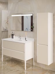 Пенал Caprigo Orlando 400х1600х325 подвесной правый, цвет белый/кофе 13850R-B231/052