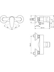 Смеситель для душа Ideal Standard CERAFINE D настенный, однозахватный, хром BC493AA