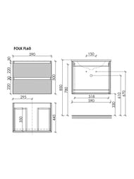 Тумба под раковину Sancos Folk FL60CP 590х445х500 подвесная, с 2-мя ящиками, цвет: Капучино