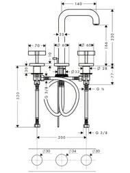 ��������� Axor Citterio 39133 ��� ����������� ������������� (���������) � ���������, ����� 140 ��