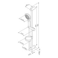 Душевой комплект AM.PM Inspire 2.0 F0150A000 ручной душ 120мм 3 функции, штанга 900мм, шланг 1750мм