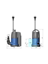 Насос дренажный UNIPUMP SUB 557 P, кабель 10м, 550 Вт