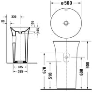 �������� ��������������� Duravit White Tulip 2702500070 ��� ���. ��� ����, ����� � �����, �����