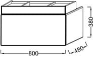 ����� ��� ���������� Jacob Delafon TERRACE (800�480�380) EB1186-274, 2 �����, ������ ���