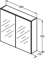 �������-���� Ideal Standard MIRROR&LIGHT (800�700�170) � ������������� �������� T3591AL