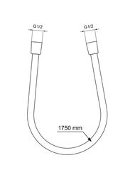Ideal Standard IDEALFLEX Шланг для душа BE175A2 пластиковый 1700мм, шлифованное золото — изображение 2