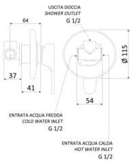 Смеситель для душа Mariani Surf B00179SF, хром