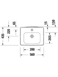 Умывальник Duravit Soleil by Starck  560х435мм, с переливом, белый 2378560027