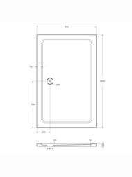 Душевой поддон из стеклокомпозита CEZARES (1400х900х35) прямоугольный TRAY-M-AH-140/90-35-W