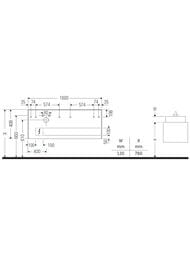 ����� ��� �������� Duravit White Tulip 1600�408�550��, 4 �����, ����� ��������� WT4867L85850000