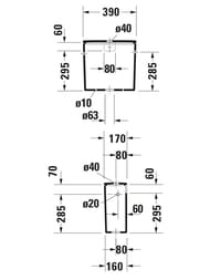����� DURAVIT DuraStyle 390�170 �����. ������ ��� �����, 4.5/3� 0935000085