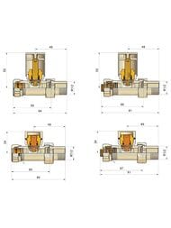 SCHLOSSER Комплект клапанов ELEGANT GZ1/2х16х2 проходной с ручной регулировкой, хром 604200024