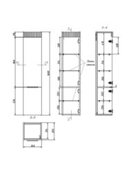 Шкаф-пенал Caprigo MONBAR L (350х333х1600) подвесной, 2 двери, цвет Айрон 36350L-SF025