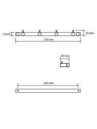Планка с крючками Bemeta Dark 104606100 ( 4 крючка) настенная, цвет: черный матовый