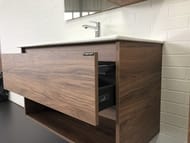 Тумба с раковиной COMFORTY Бордо-90 (900х550х470) подвесная, 1 ящ., ниша, дуб темный 00-00006671