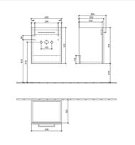 Тумба под раковину Villeroy & Boch Avento (430х514х352) левая, 1 дверца, черное стекло A88700B3