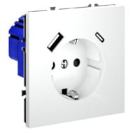 Розетка с USB, A+C Voltum S70 VLS040502, белый матовый