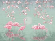 Обои Affresco Wallpaper part 1 (0,93х2,8) светло-зеленые , фламинго AB134-COL4 (кв.м.)