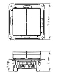 Переключатель Systeme Electric ATLASDESIGN 2-клавишный схема 6 10АХ механизм карбон ATN001065