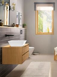 Смеситель для раковины Hansgrohe Rebris E 72568670 однозахватный, настенный, матовый черный — миниатюра 2