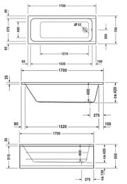 ����� ��������� Duravit D-Code 1700�700�420 ������ � ���, ����� 700098000000000