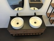 Тумба COMFORTY Порто-120-2 (1200х645х520) 2 раковины, со столешн., дуб темн.-коричн.00-00001287