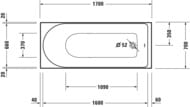 ����� ��������� Duravit D-Neo 700478 1700�700�485 ������������, ���� ������ ��� �����, �����
